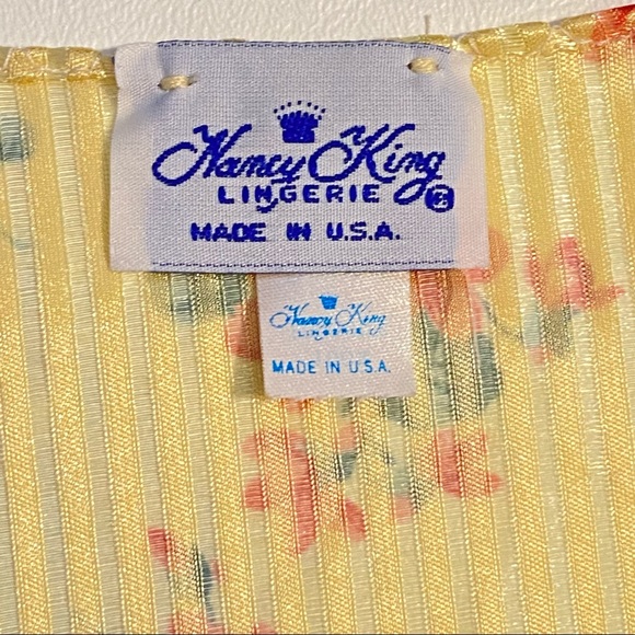 Nancy King Lingerie Yellow Pink Floral Silky Gown - Picture 9 of 9
